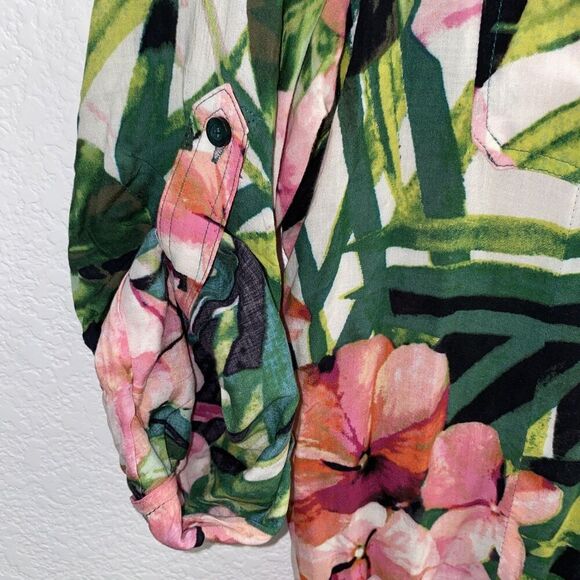 Calvin Klein Swim Dress Cover up Floral Button Front Large - Picture 6 of 13